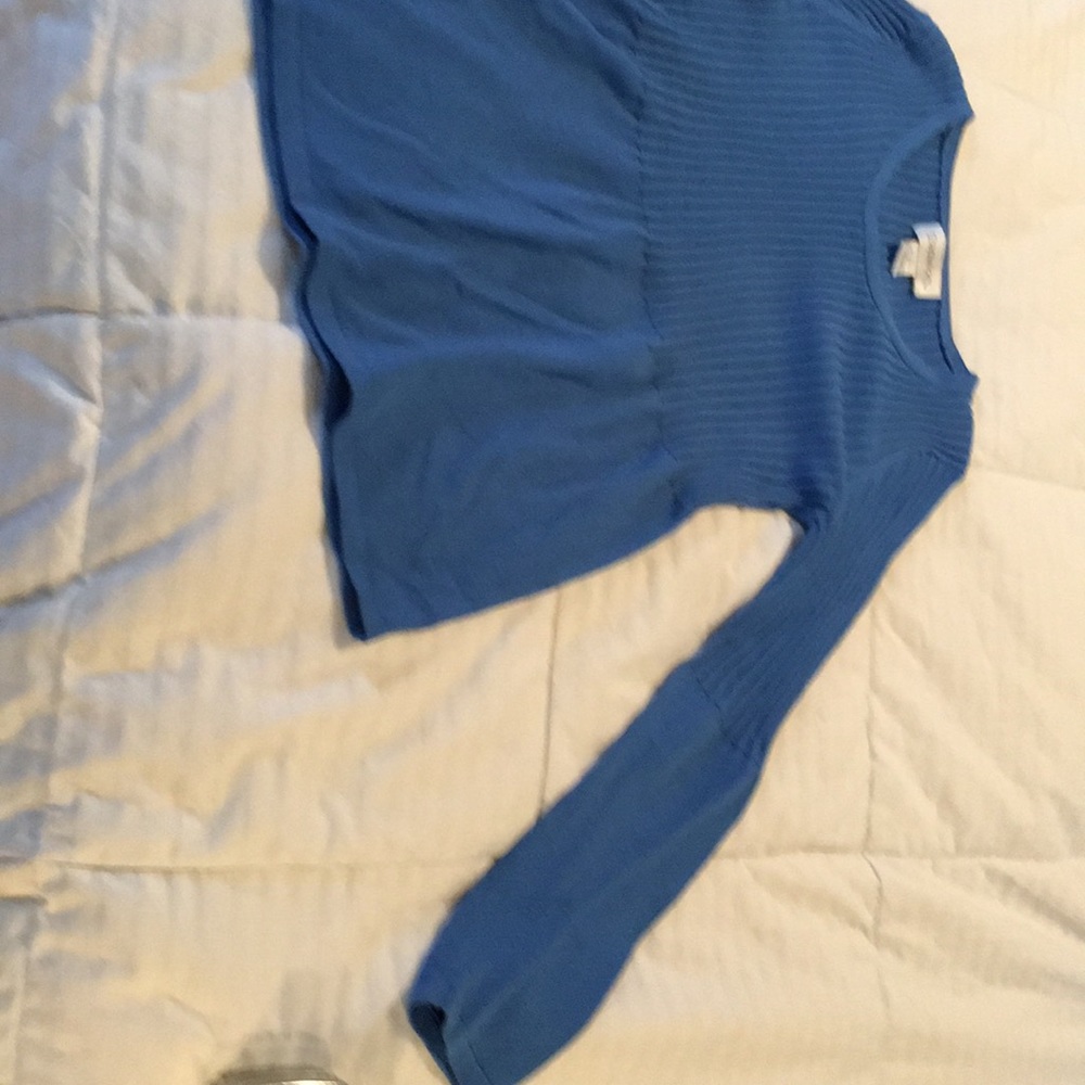 Cobalt blue babydoll sweater.